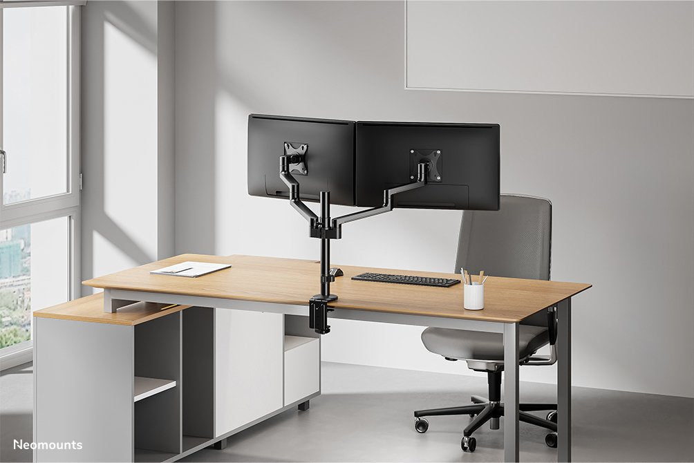 Neomounts By Newstar Soporte De Escritorio 17"-27" 2 Monitores 3gelenk Negro Max.8kg
