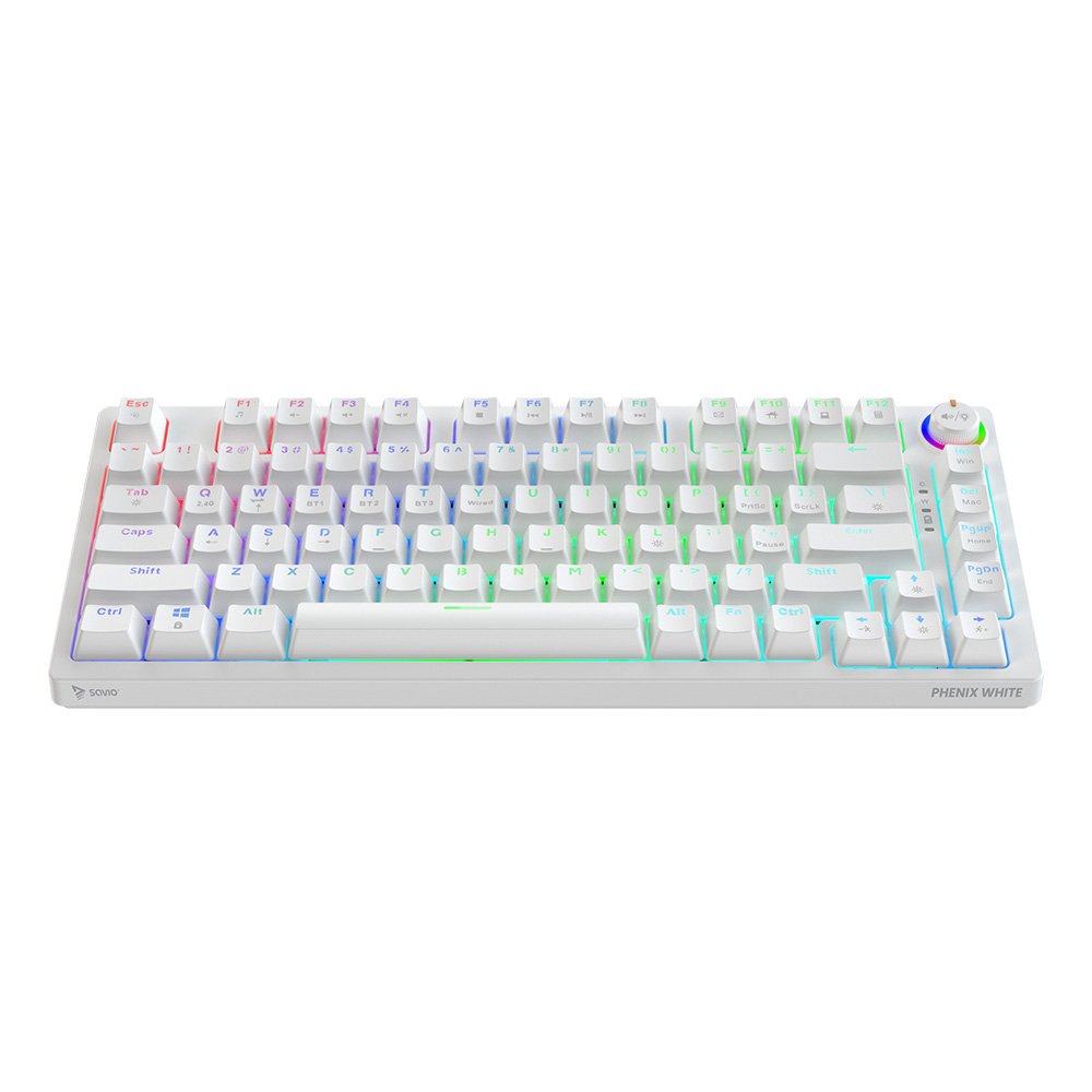 Klawiatura Mechaniczna Bezprzewodowa Phenix White Gateron Red Pro, Abs