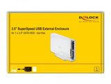 Caja Delock 42623  Para Disco Duro Externo Carcasa De Disco Duro/Ssd Transparente 2.5/3.5", Caja De Unidades Transparente, Carcasa De Disco Duro/Ssd, 2.5/3.5", Serial Ata Iii, Hot-Swap, Conexión Usb, Transparente