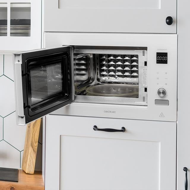 Cecotec Grandheat 2090 Built-In Touch White Microondas Encastrable Con Grill 21l 1200w - Temporizador Hasta 60min - 8 Funciones Preconfiguradas