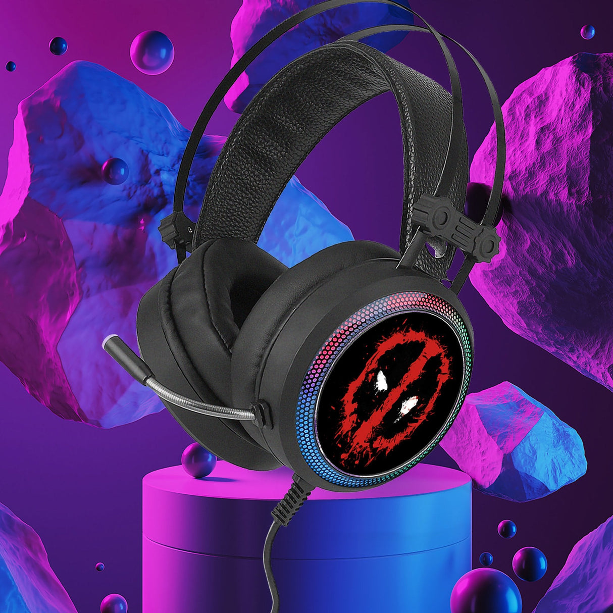 Auricular Gaming Deadpoool Negro Sonido Virtual 7.1/ Jack3.5mm/ Cable 2.2m