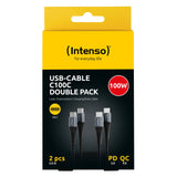 Intenso Usb-C/Usb-C Cable C100c Nylon 2m Black Double Pack