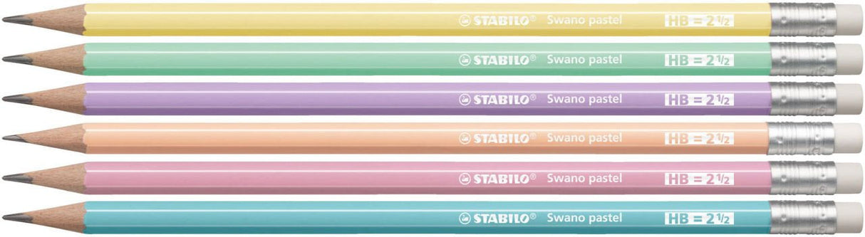 Stabilo Lapiz Grafito Con Goma Swano Pastel Melocotón -12u-