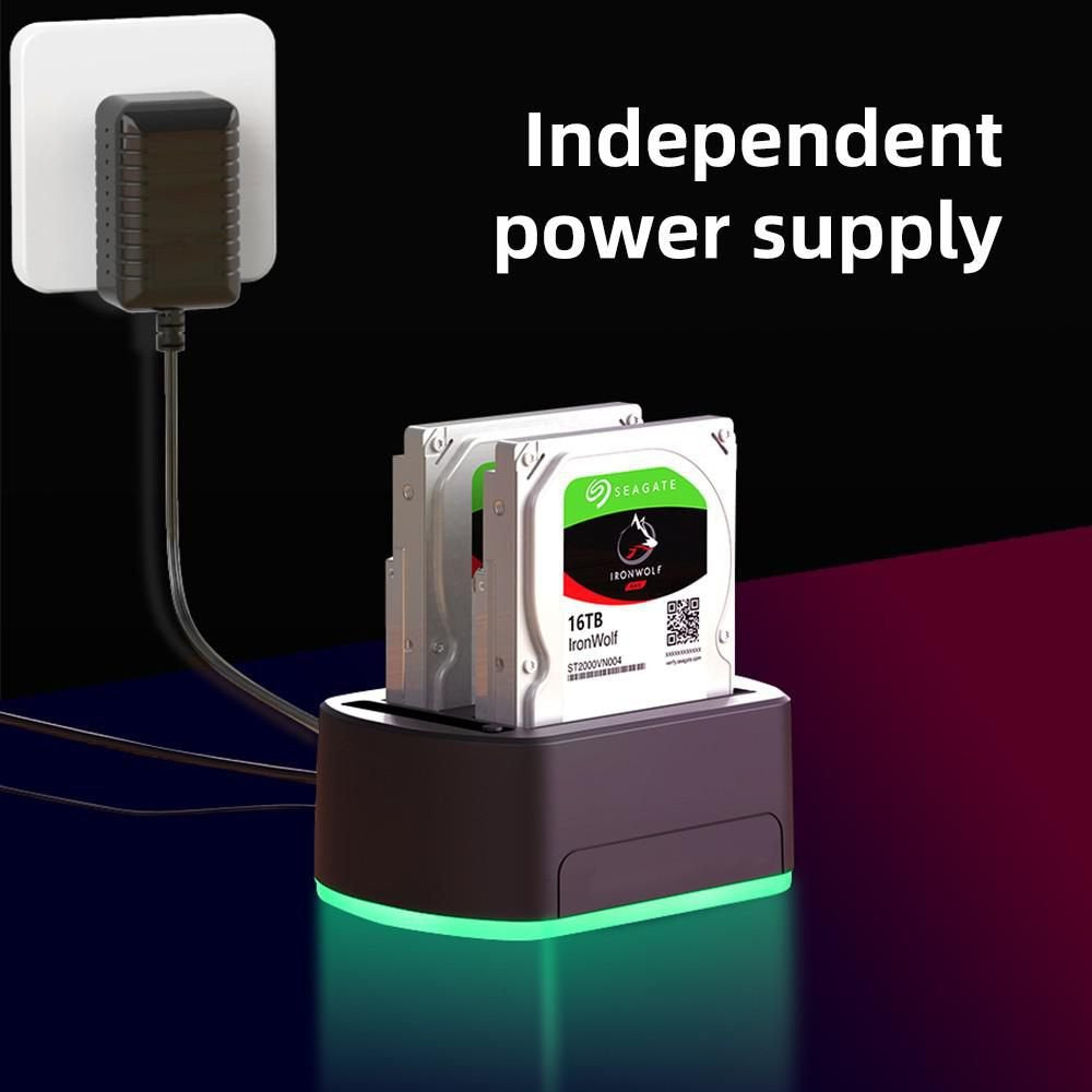 Usb3.0 Dual Bay Hdd Clone - Docking Station With Rgb - Gaming Design - Warranty: 24m