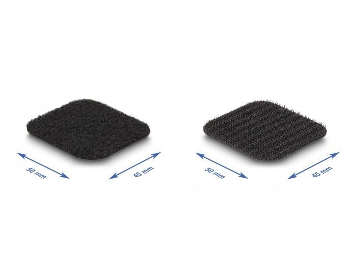 Klettpad Auf Rolle Selbstklebend Mit Haft- Und Flauschpad 45 X 50 Mm - Länge 3 M Schwarz
