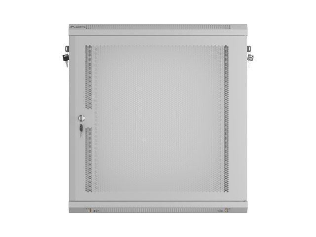 Lanberg Wall Mount Cabinet 19" 12u 600x450 Mesh Doora Grey Flat Pack
