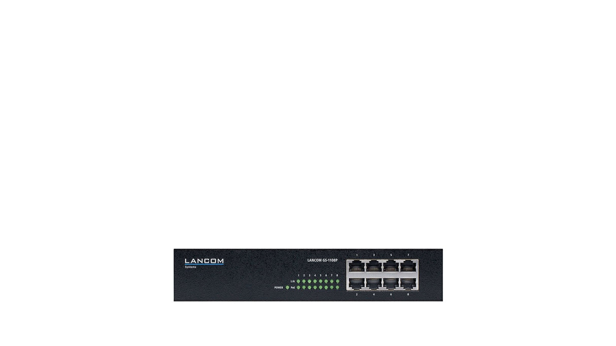 Lancom Systems Gs-1108p No Administrado Gigabit Ethernet (10/100/1000) Negro Energía Sobre Ethernet (Poe)