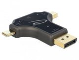 Delock 3 In 1 Monitoradapter Mit Usb-C   Displayport   Mini Displayport Eingang Auf Hdmi Ausgang Mit 4k 60 Hz