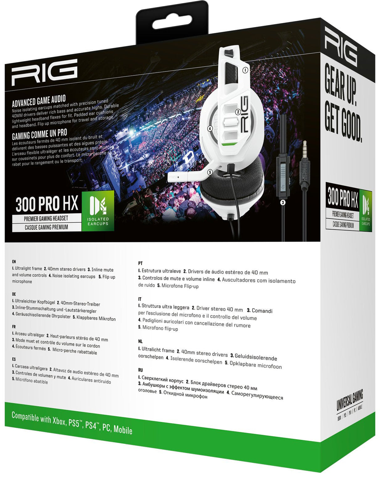 Auriculares Nacon Rig 300hx Xbx Gaming Headset White Rig300prohxw