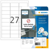 Etiquetas Herma A4 Blanco 63,5x29,6 Mm Papel Removible 675 Uds.