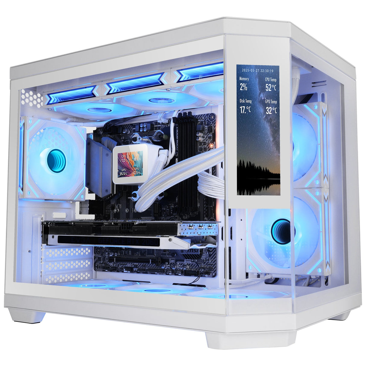 EAN 8435693113157 - Mars Gaming MC3TCORELCDMW carcasa de ordenador Mini Tower Blanco imagen 1
