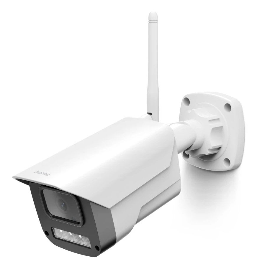 Hama Camara De Vigilancia Exterior Con Microfono Y Altavoz - Vision Nocturna - Cable 1.8m - Asistente De Voz - Wifi -
