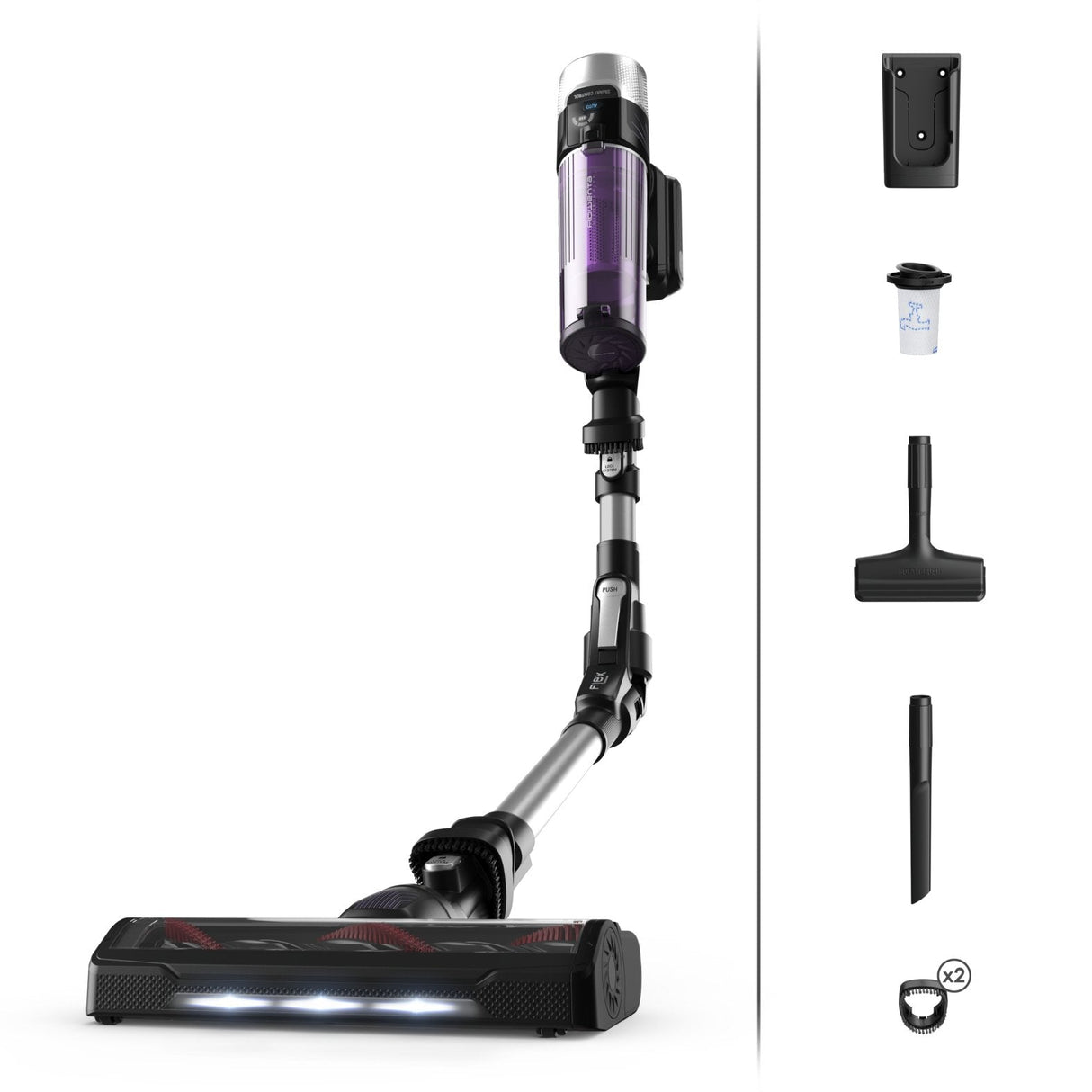 EAN 3221616048010 - Rowenta RH2037 Aspiradora escoba 2 en 1 Batería Secar Sin bolsa 0,4 L 250 W Negro, Púrpura imagen 1
