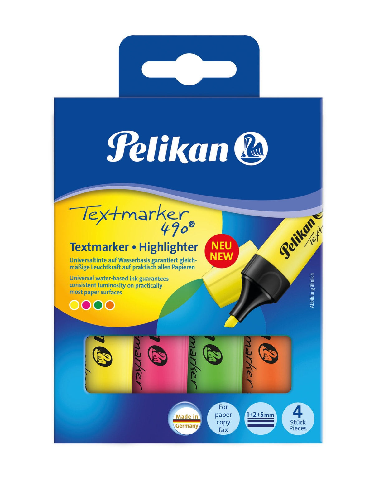 Marcadores Pelikan Textmarker 490, 4 Pieza(S), Tinta Con Base De Agua