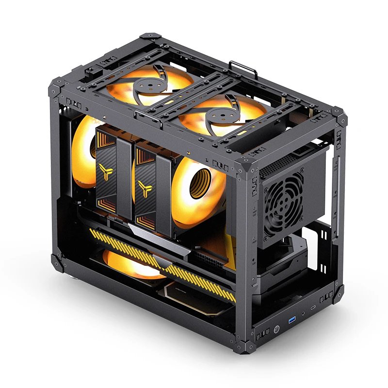 Jonsbo C6 Max Pc-Gehäuse, Mini-Gehäuse, Micro-Atx, Tempered Glass - Schwarz