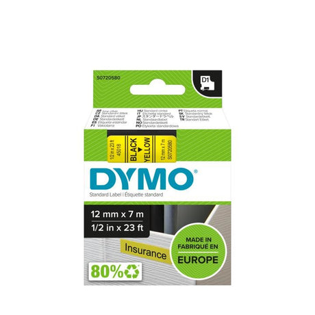 EAN 5411313450188 - DYMO D1 Standard - Black on Yellow - 12mm cinta para impresora de etiquetas imagen 2