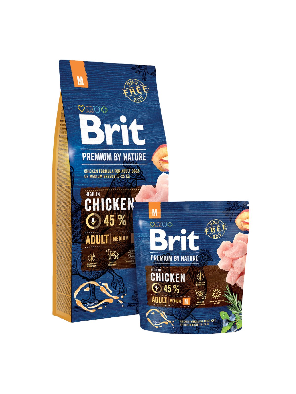 Brit Premium By Nature Adult M Adulto Manzana, Pollo, Maíz 15 Kg