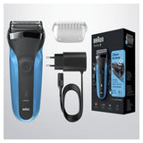 Braun Series 3 310s Afeitadora Eléctrica Recargable En Seco Y Húmedo, Azul