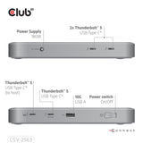 EAN 8719214473495 - CLUB3D CSV-2563 hub de interfaz Thunderbolt 5 120000 Mbit/s Plata imagen 8