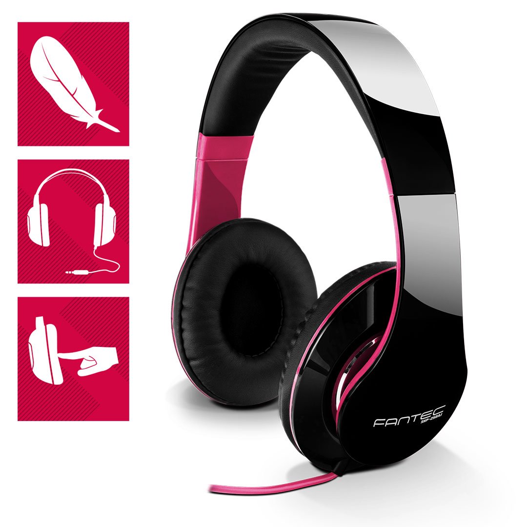 Fantec Shp-250aj Auriculares Diadema Negro, Rosa