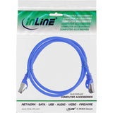 Cable De Red Inline S/Ftp Pimf Cat.8.1 Libre De Halógenos 2000mhz Azul 1m