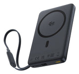Picogo Am52 Qi2.2 Slim Magnetic Power Bank With Built-In Cable        10000mah 45w Cosmic Black