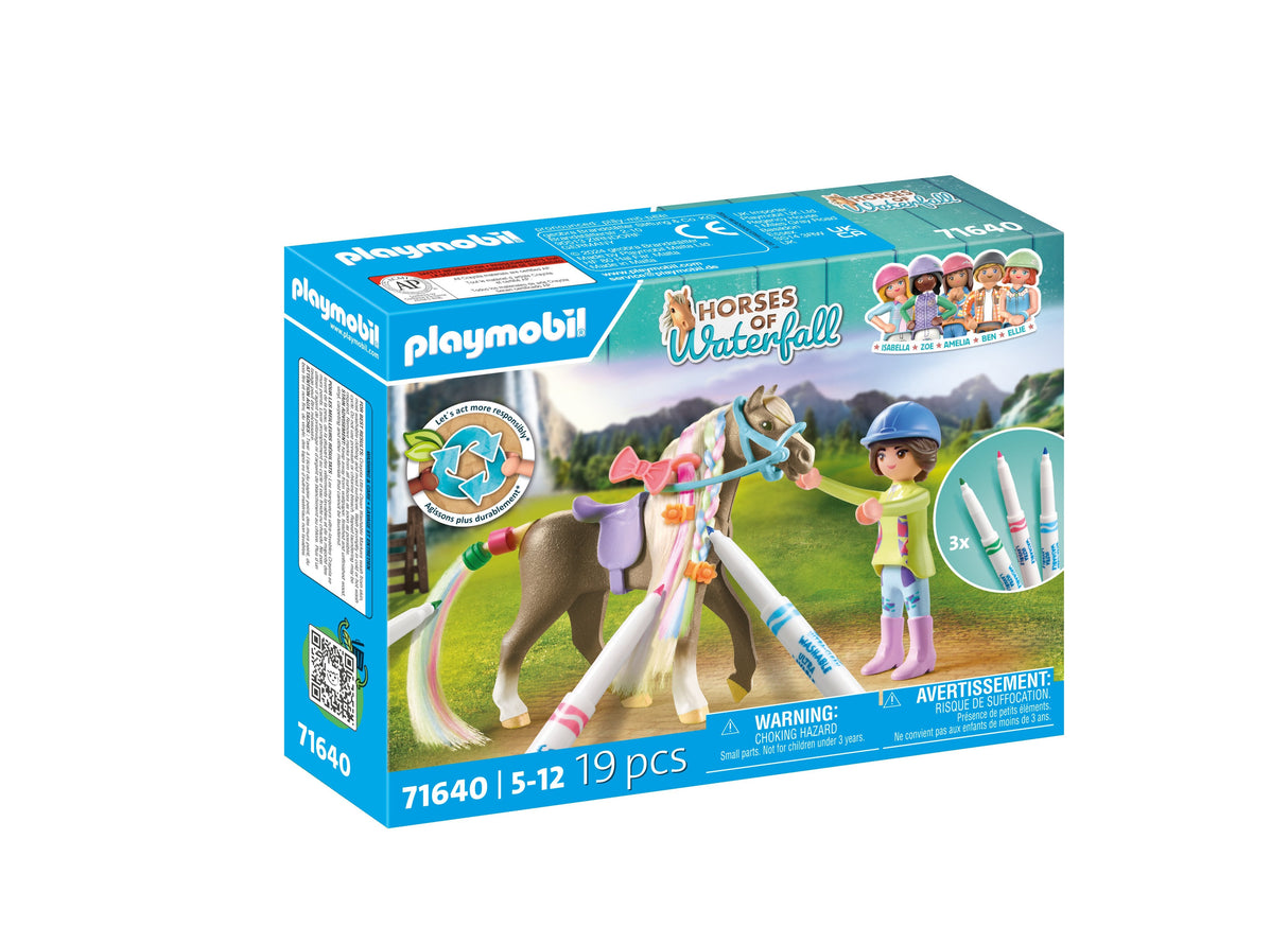 Playmobil 71640 Caballos De Cascada Set Creativo Con Caballo Y Bolígrafos, Juguete De Construcción 71640