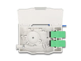 Delock 85935 Caja De Conexión De Fibra Óptica Para Carril Din Con Soporte De Empalme Y 2 X Acoplador Sc Simplex