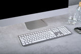 Teclado Alemán Cherry Kw 9100 Slim For Mac Usb + Bluetooth Qwertz Plata