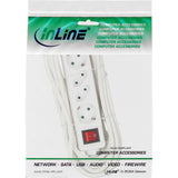 Inline Regleta 4 Tomas 2x Tipo F + 2x Euro Con Interruptor Y Seguridad Infantil Blanco 1,5m
