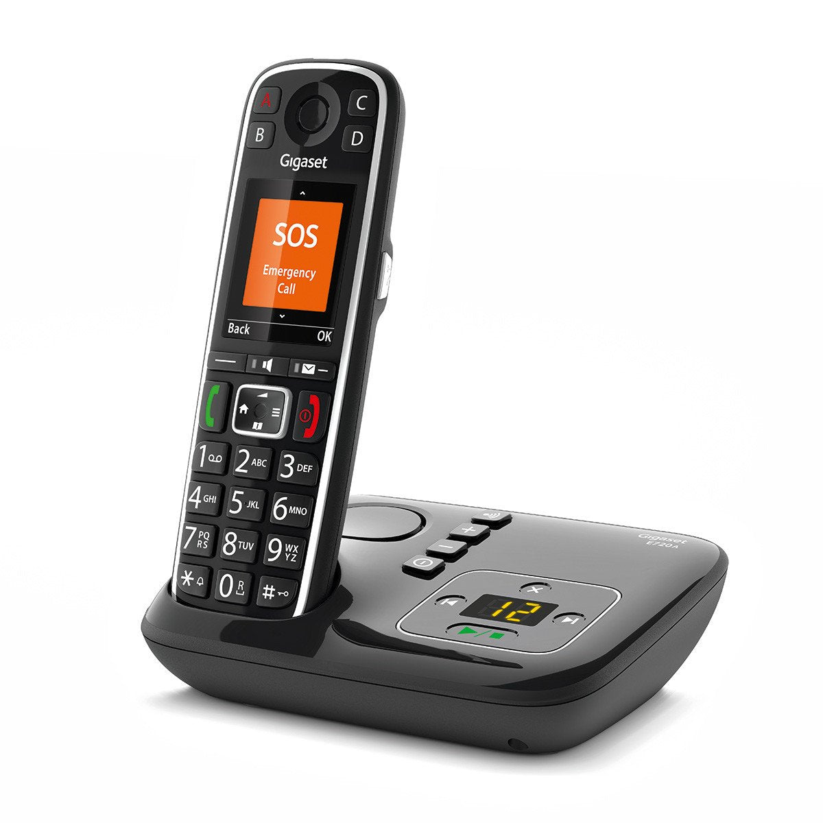 Gigaset E720a Teléfono Dect/Analógico Negro Identificador De Llamadas