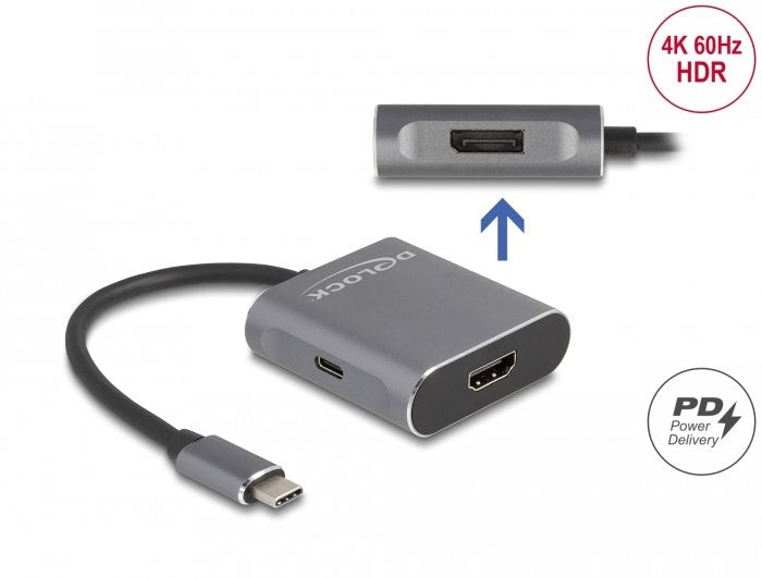 Delock 87867 Divisor Usb Type-C (Modo Dp Alt) A 1 X Hdmi + 1 X Displayport Mst Con Usb Type-C Pd