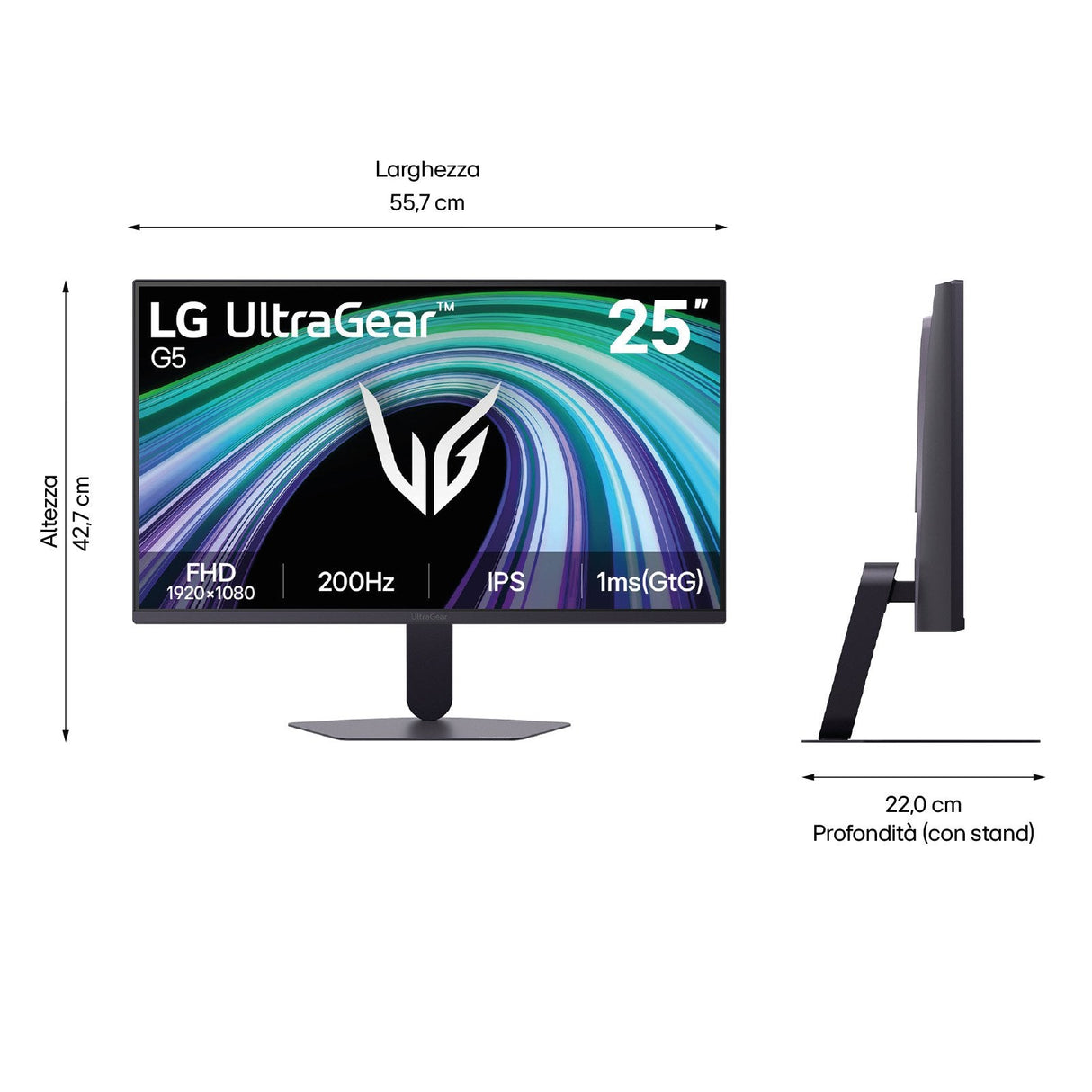 Monitor Gaming Lg Ultragear G5 25g523b-B 25' Full Hd 1ms 200hz Ips Negro