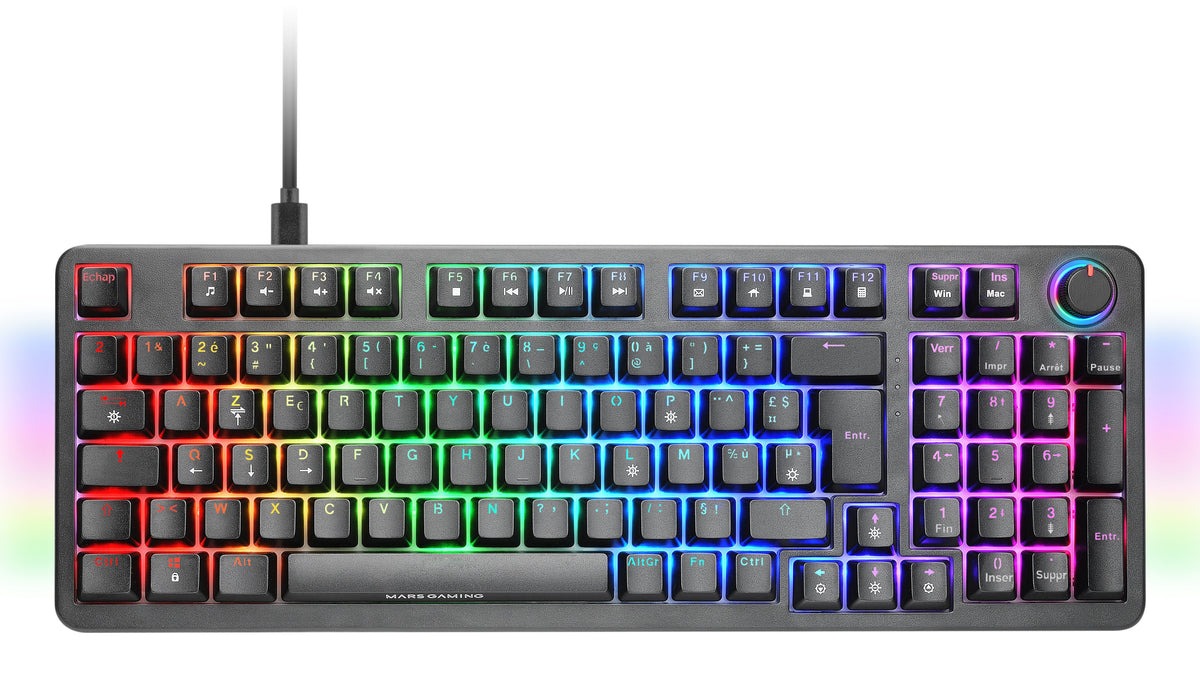 Teclado Gamer Mecánico (Yellow Switch) Mars Gaming Mkpro Rgb (Negro)