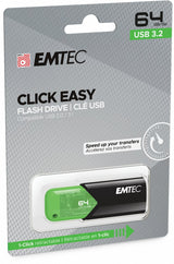 Pendrive Emtec Usb-Stick 64 Gb B110  Usb 3.2 Click Easy Green