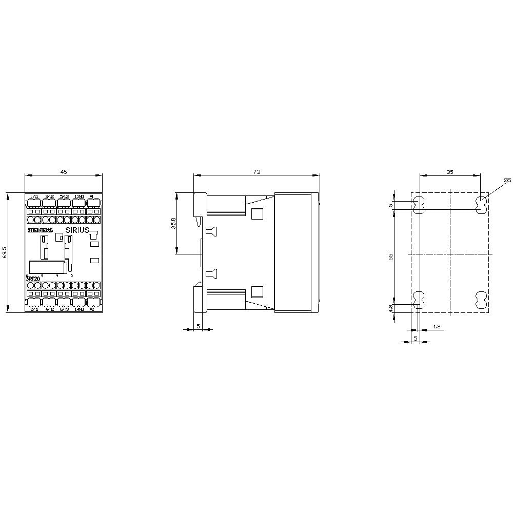 Siemens 3rt20162ap01 Schtz Ac-3 4kw 400v 1s 230vac 50 60hz 3p S00