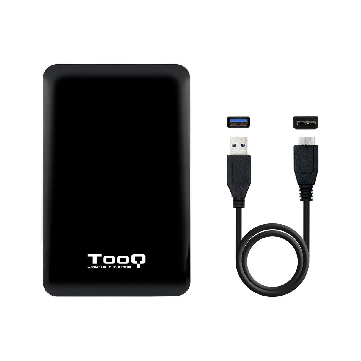 Tooq Carcasa Externa Hdd/Sdd 2.5" Hasta 7,0mm Sata Usb 3.0/3.1 Gen 1 - Ultraplana - Negro