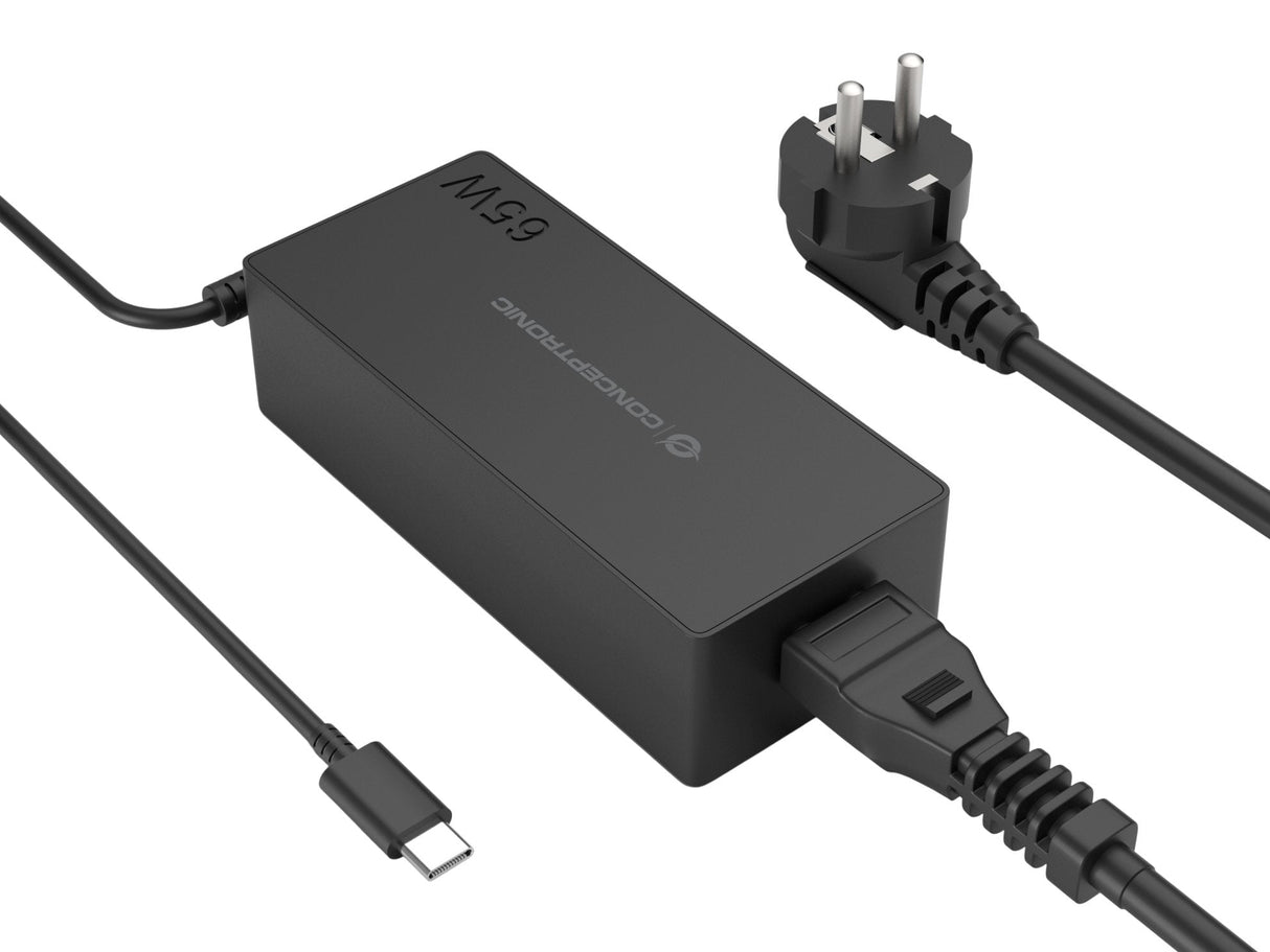 Cargador Portatatil Usb-C Conceptronic Ozul09be Pd 65w 5v A 20v