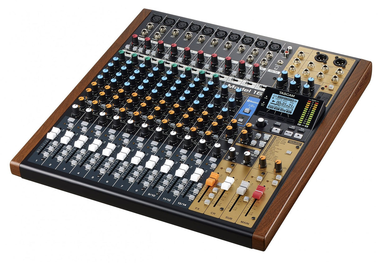 Tascam Model 16 Mezclador Dj 16 Canales 20 - 30000 Hz Negro, Oro, Madera