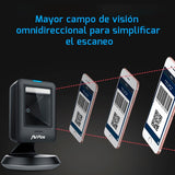 Avpos Avp-630-2d Lector De Codigos De Sobremesa - Escaneo Automatico- Lectura De Codigos 1d, 2d Y Qr - Usb - Negro