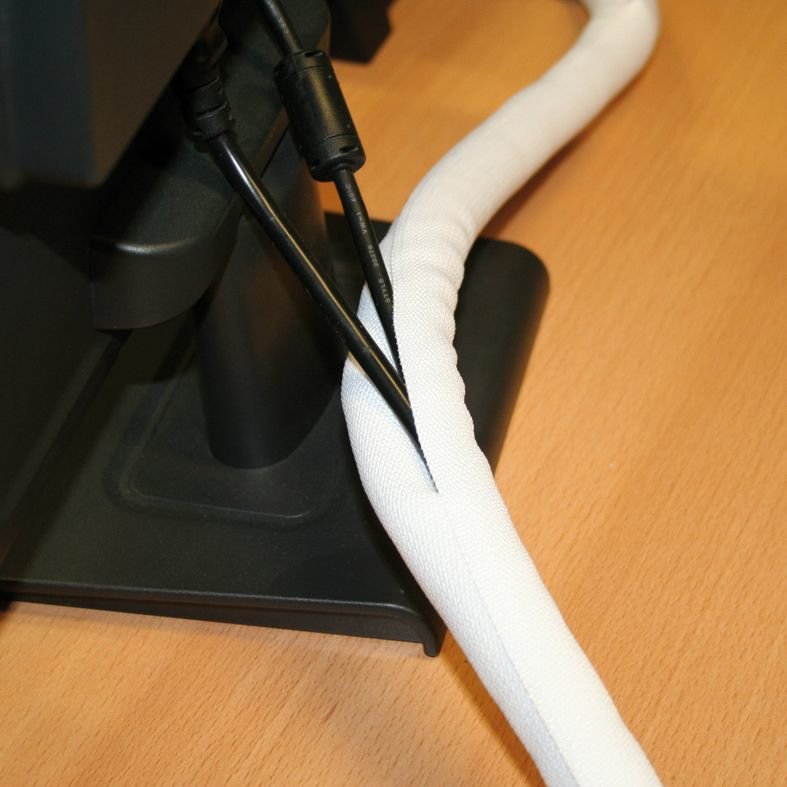 Value Gewebeschlauch Snap Fr Cablebndelung, Wei, 25 M