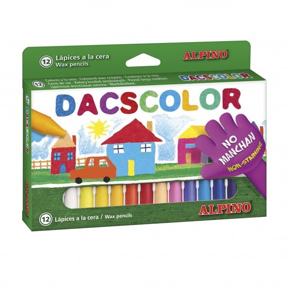 Dacscolor Ceras 80mm Semiblandas No Manchan Surtidos -Estuche De 12u-