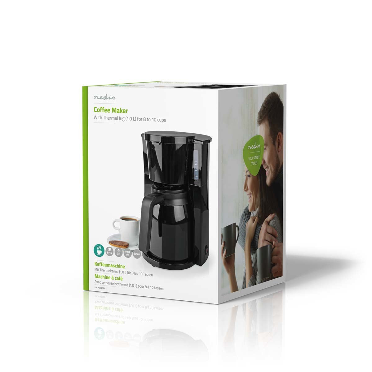 Nedis Cafetera  Cafe Filtrado  1.0 L  8 Copas  Negro