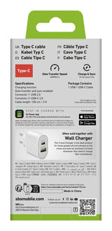 Sbs Usb Zu Usb-C Kabel 1m Weiá