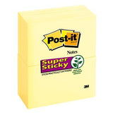 Pack 12 Blocs 90 Hojas Notas Adhesivas 76x127mm Super Sticky Canary Yellow Caja Cartón 655-12sscy-Eu Post-It 7100290175