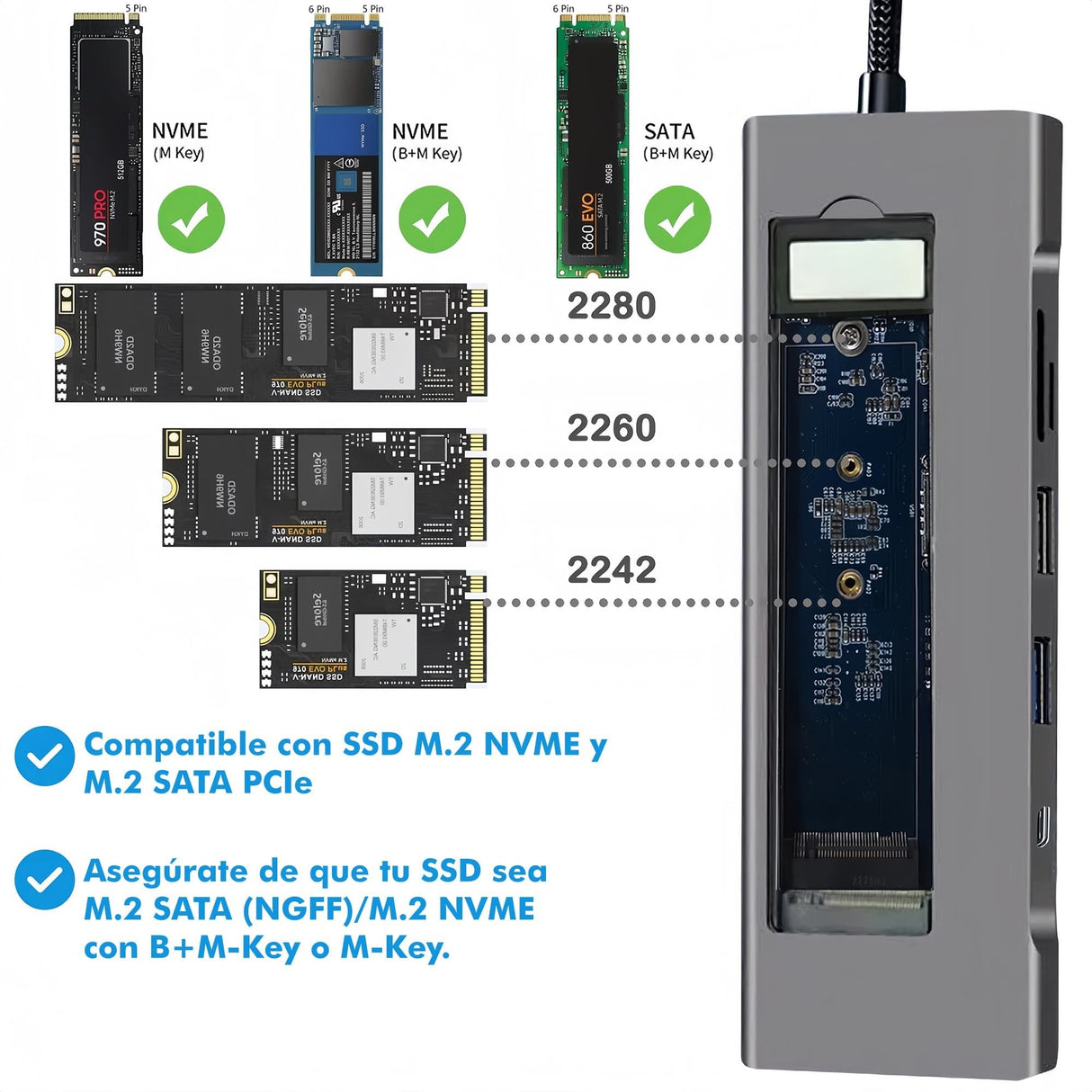 Leotec Docking Station 8-1 Con Caja Externa Ssd M2