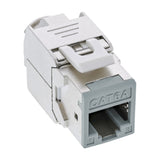 8 Piezas Pack Jack Inline Keystone Rj45, Blindado, Cat.6a, Gris