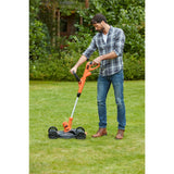 Black+Decker Set Multicortadora 3 En 1 Besta530cm-Qs, Cortacésped Naranja/Negro, 550 W, Incluido Chasis De Cortacésped Besta530cm-Qs