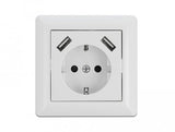 Enchufe Integrado Delock Con 2 Puertos De Carga Usb Tipo A De 2,8 A