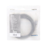 Logilink Cha0102 Cable Hdmi A/M To A/M 4k/60 Hz Alu Black/Grey 3m